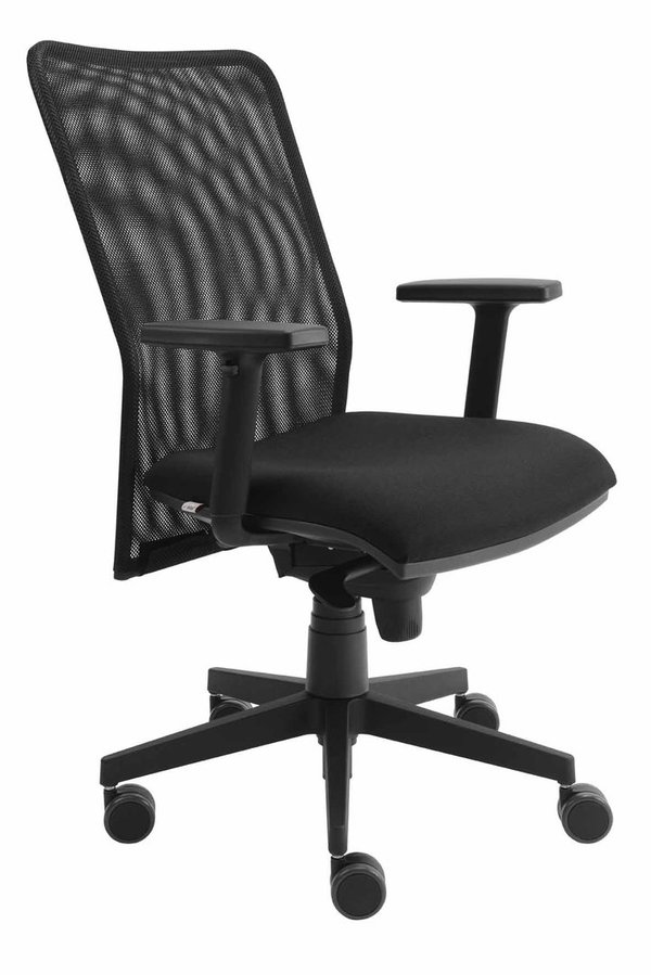 Bürodrehstuhl mit hoher Rückenlehne, gepolstert, Netzbespannung